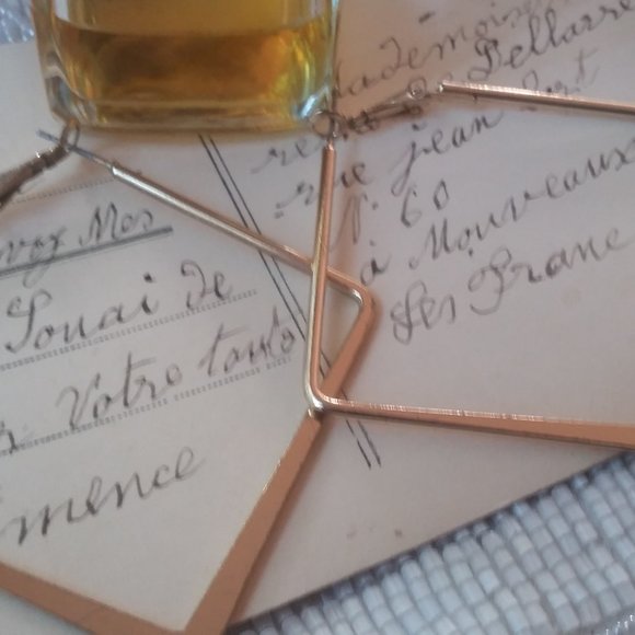 Vintage Square Gold Tone Hoops